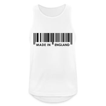 Made in England bar code - Men's Breathable Tank Top - white - Front - Nick (188cm)