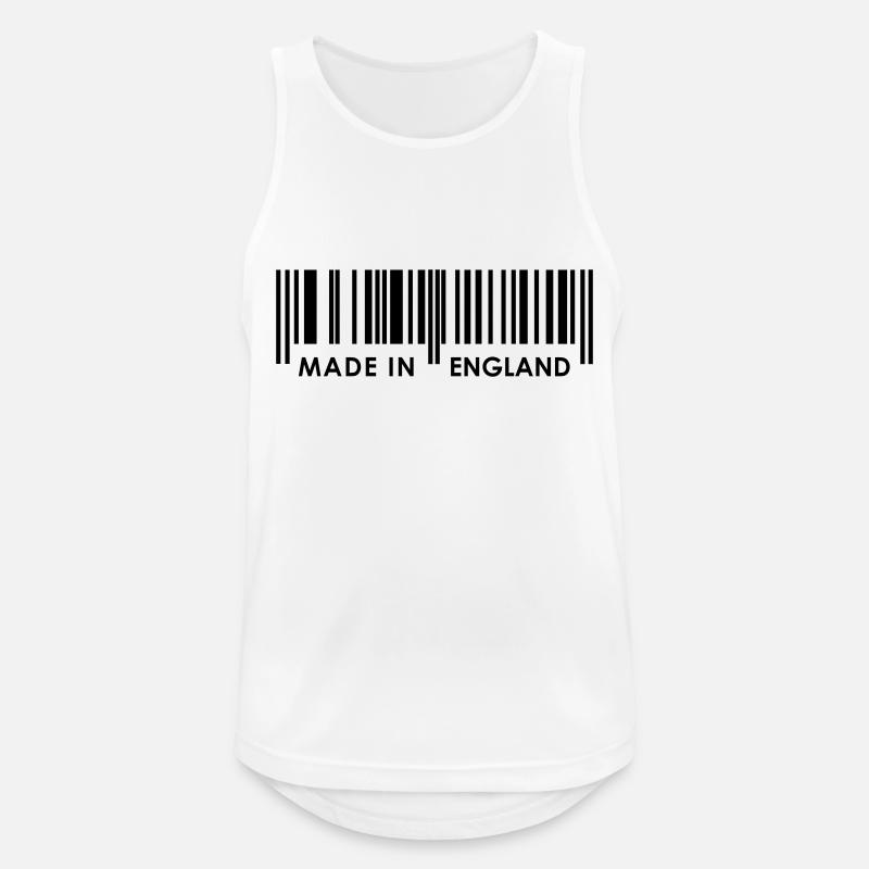 Made in England bar code - Men's Breathable Tank Top - white