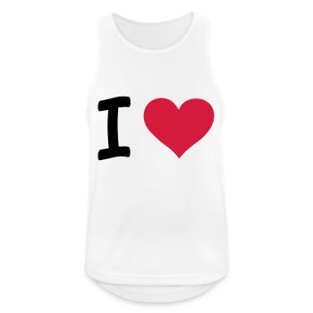 i love / I heart - Débardeur respirant Homme - blanc - Devant - Nick (188cm)