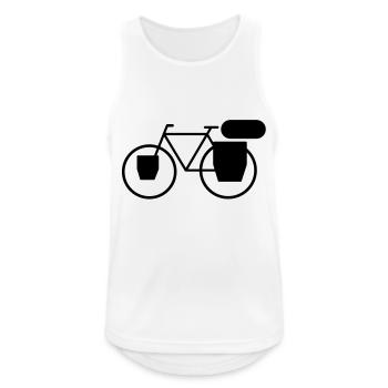 Tourenfahrrad - Männer Tank Top atmungsaktiv - Weiß - Vorne - Nick (188cm)