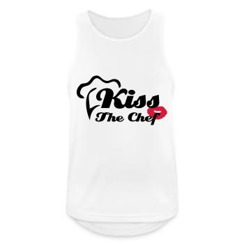 Kiss The Chef - Männer Tank Top atmungsaktiv - Weiß - Vorne - Nick (188cm)
