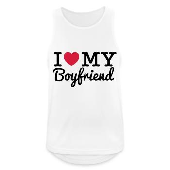 I Love My Boyfriend - Débardeur respirant Homme - blanc - Devant - Nick (188cm)