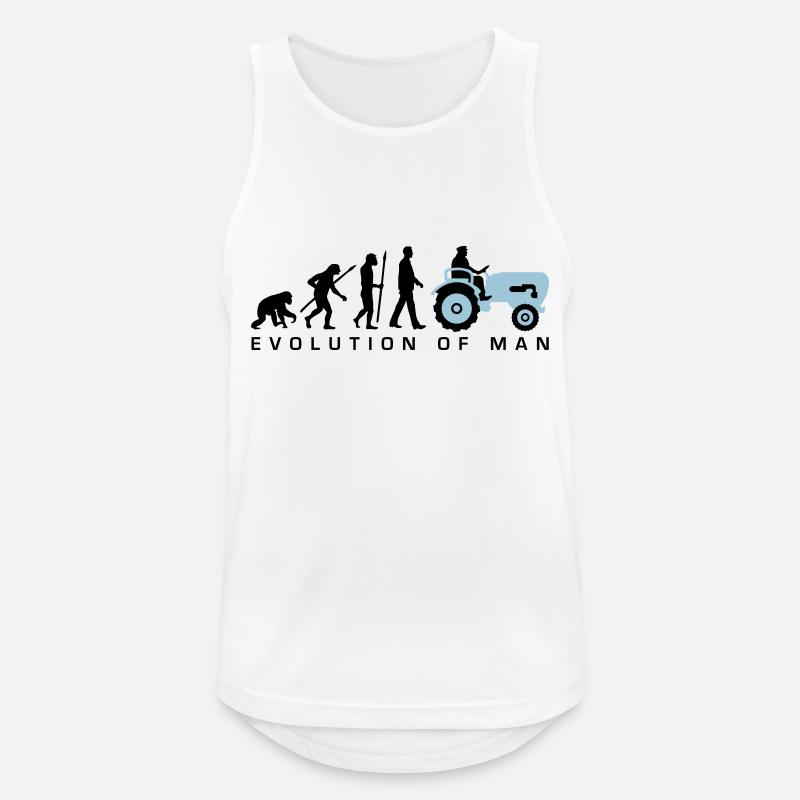 evolution_bauer_mit_traktor_032013_a_2c - Männer Tank Top atmungsaktiv - Weiß