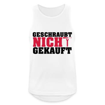 Geschraubt nicht gekauft - Männer Tank Top atmungsaktiv - Weiß - Vorne - Nick (188cm)