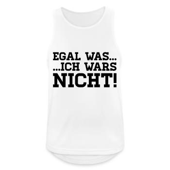 egal was - ich wars nicht! - Männer Tank Top atmungsaktiv - Weiß - Vorne - Nick (188cm)