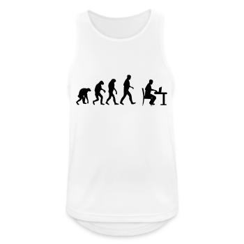 laptop evolution - Männer Tank Top atmungsaktiv - Weiß - Vorne - Nick (188cm)