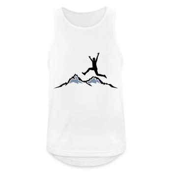 Sport - Berge Springen - Männer Tank Top atmungsaktiv - Weiß - Vorne - Nick (188cm)