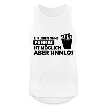ein leben ohne pommes ist möglich aber sinnlos - Männer Tank Top atmungsaktiv - Weiß - Vorne - Nick (188cm)
