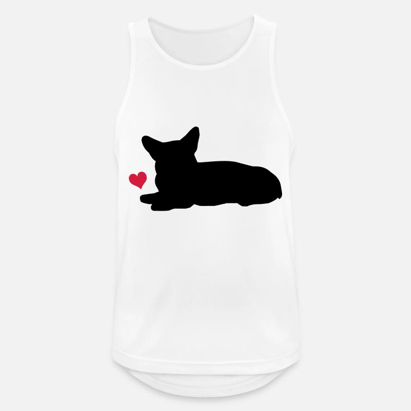 Corgi - Männer Tank Top atmungsaktiv - Weiß