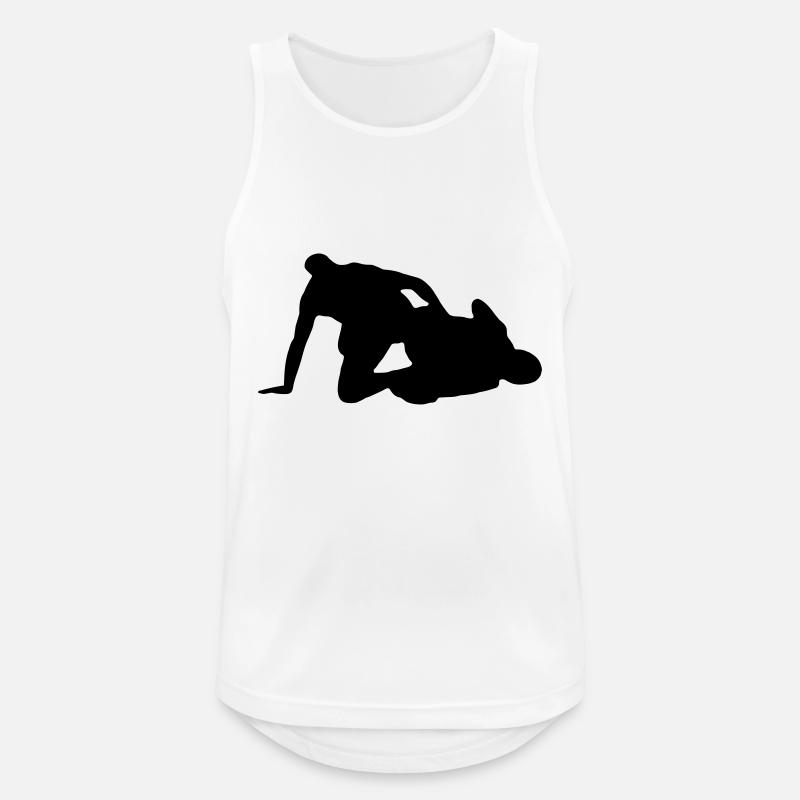 Grappling Leg Control Silhouette - Men's Breathable Tank Top - white