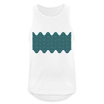 wellenmuster - Männer Tank Top atmungsaktiv - Weiß - Vorne - Nick (188cm)