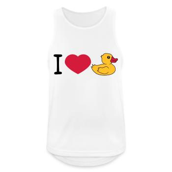 amour j'aime coeur canard grinçant canard caoutchouc canard de bain - Débardeur respirant Homme - blanc - Devant - Nick (188cm)