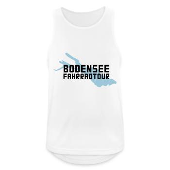 Bodensee Fahrradtour - Männer Tank Top atmungsaktiv - Weiß - Vorne - Nick (188cm)