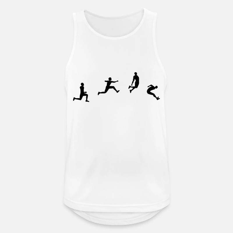 lengdehopp silhuett tegning long jump - Pustende singlet for menn - hvit