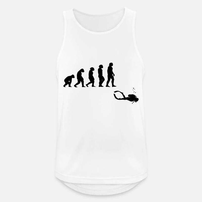 Evolution Tauchen mit Gerät - Männer Tank Top atmungsaktiv - Weiß