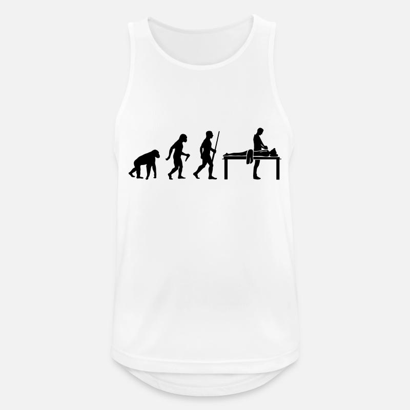 Massage Evolution - Männer Tank Top atmungsaktiv - Weiß