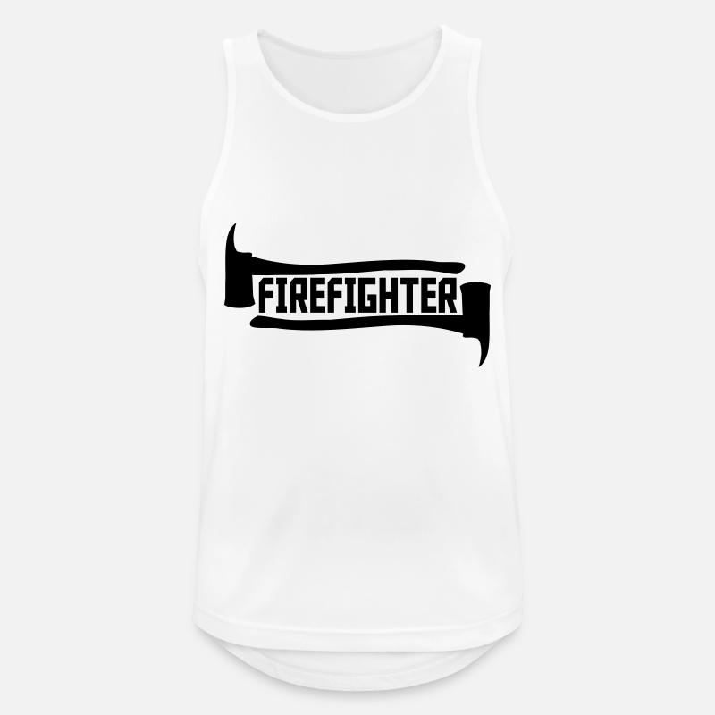 Firefighter Axt Logo - Männer Tank Top atmungsaktiv - Weiß