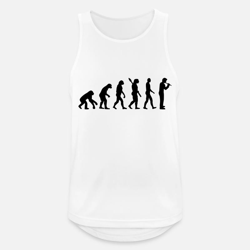 Flöte - Männer Tank Top atmungsaktiv - Weiß
