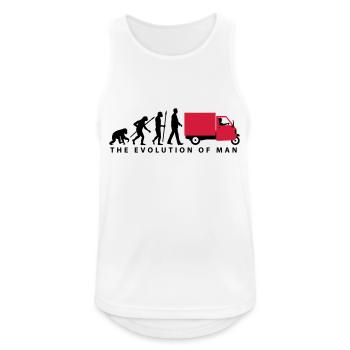 evolution_of_man_Piaggio Ape_092014_b_2c - Männer Tank Top atmungsaktiv - Weiß - Vorne - Nick (188cm)