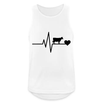 t Kuhbauer Herzschlag - Männer Tank Top atmungsaktiv - Weiß - Vorne - Nick (188cm)