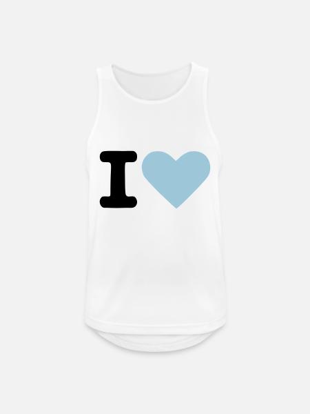 I love - Männer Tank Top atmungsaktiv - Weiß