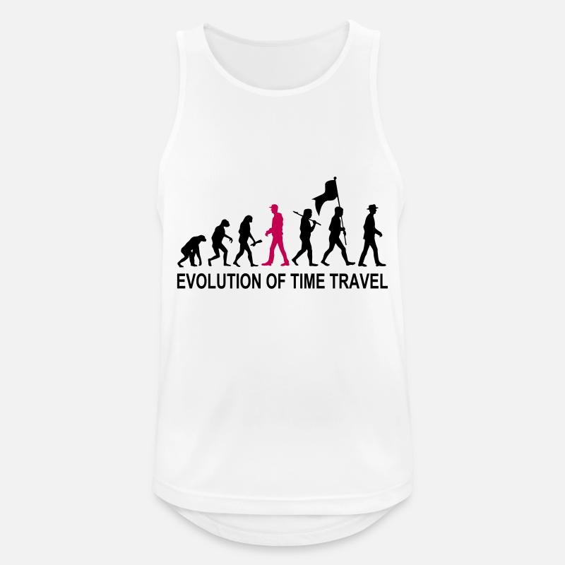 Evolution Time Travel 2C w. Text - Männer Tank Top atmungsaktiv - Weiß