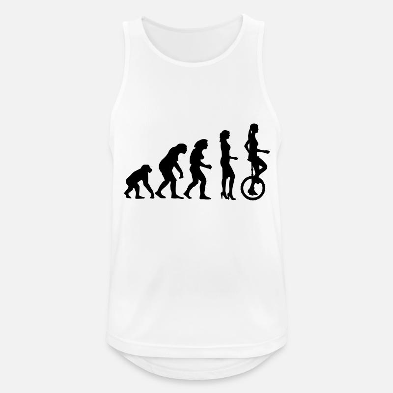 evolution_einradfahrerin_1c - Men's Breathable Tank Top - white