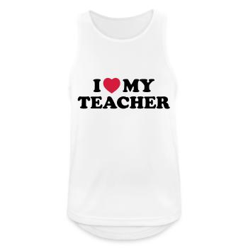 I love my teacher - Männer Tank Top atmungsaktiv - Weiß - Vorne - Nick (188cm)