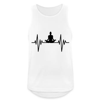 Yoga Pulse - Männer Tank Top atmungsaktiv - Weiß - Vorne - Nick (188cm)