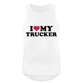 Trucker - Männer Tank Top atmungsaktiv - Weiß - Vorne - Nick (188cm)