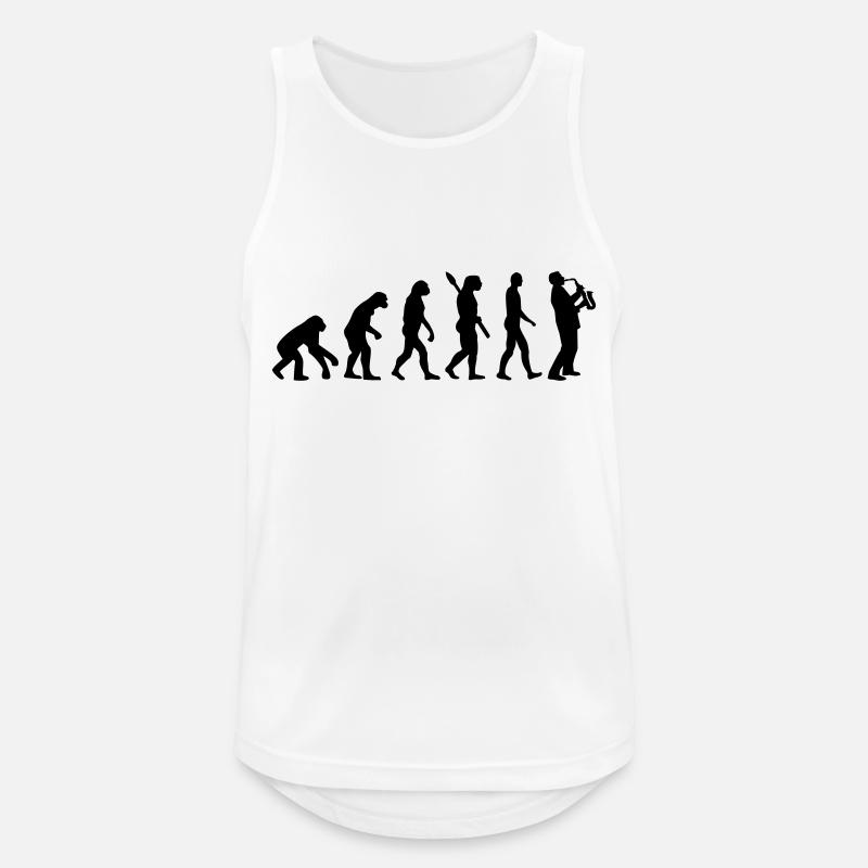 Evolution Saxophone - Men's Breathable Tank Top - white