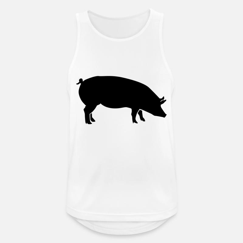 Schwein - Männer Tank Top atmungsaktiv - Weiß