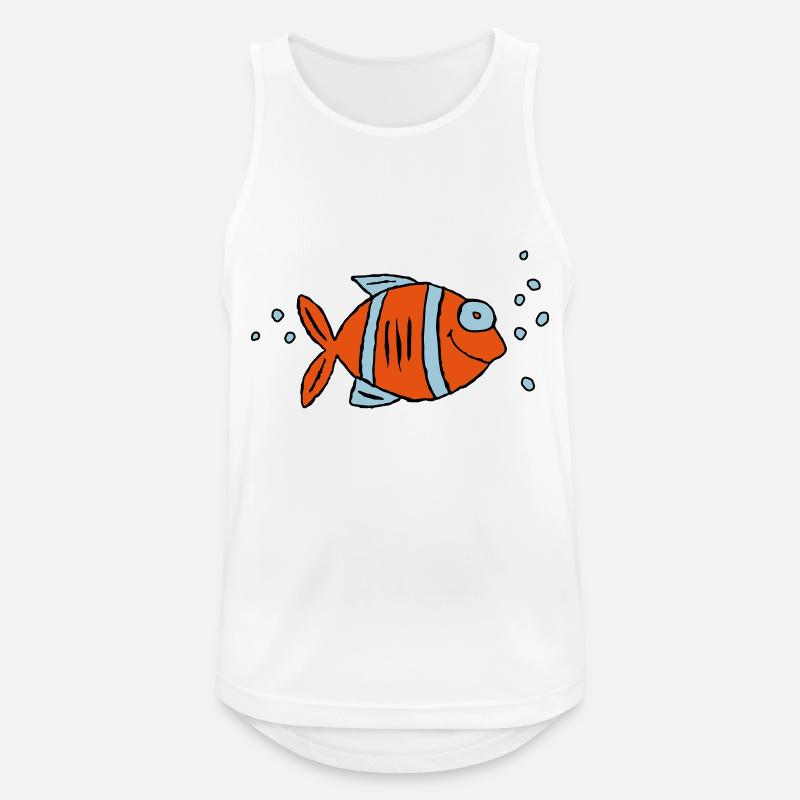 Pesce Ciclide Acqua Mare Graffiti Disegno - Canotta da uomo traspirante - bianco
