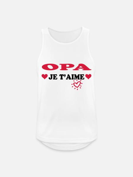 OPA je t'aime - Débardeur respirant Homme - blanc