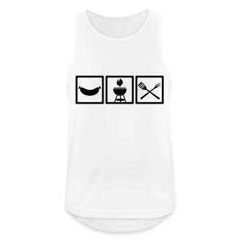 Grill - Männer Tank Top atmungsaktiv - Weiß - Vorne - Nick (188cm)