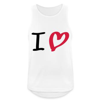 i love - Débardeur respirant Homme - blanc - Devant - Nick (188cm)