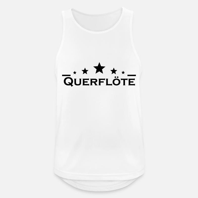 Querflöte - Männer Tank Top atmungsaktiv - Weiß