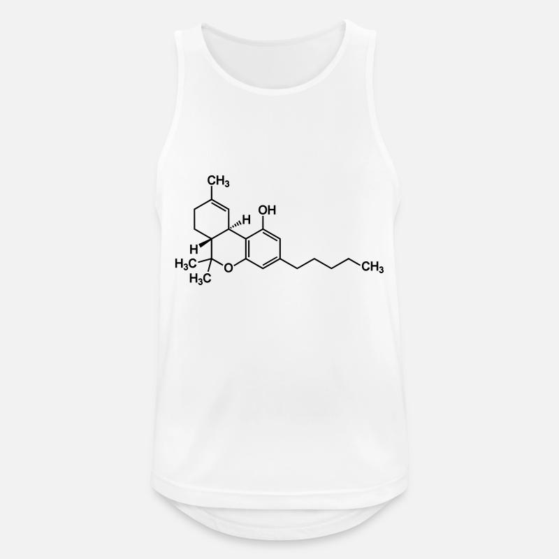 THC tetrahydrocannabinol molecule - Men's Breathable Tank Top - white