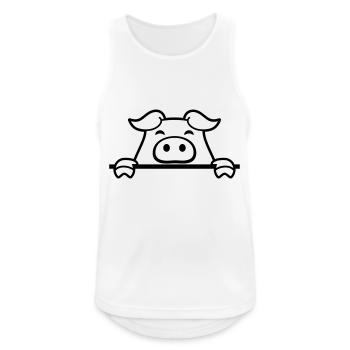 Kleines Süßes Ferkel Schweinchen - Männer Tank Top atmungsaktiv - Weiß - Vorne - Nick (188cm)