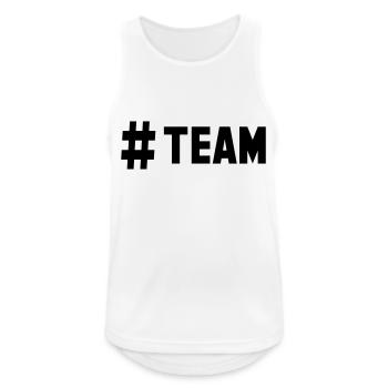 # team - Männer Tank Top atmungsaktiv - Weiß - Vorne - Nick (188cm)