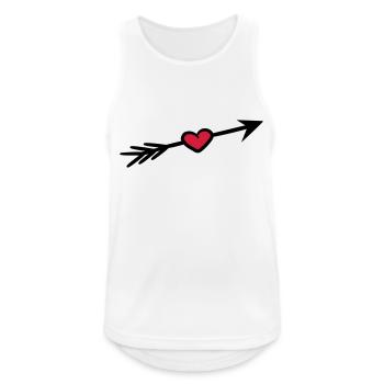 heart arrow love shoot bow shot fall in love - Men's Breathable Tank Top - white - Front - Nick (188cm)