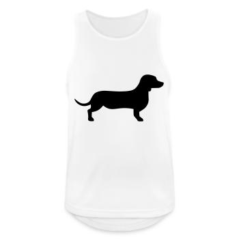 Dackel - Männer Tank Top atmungsaktiv - Weiß - Vorne - Nick (188cm)