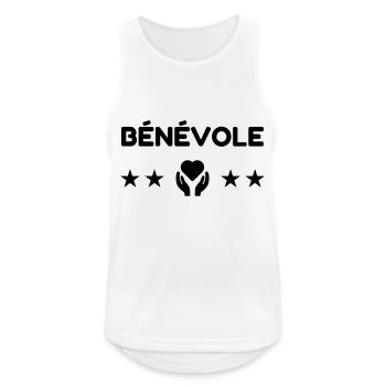 Bénévole / Humanitaire / Solidaire / Aide - Débardeur respirant Homme - blanc - Devant - Nick (188cm)