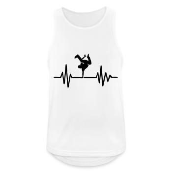 Breakdance - Männer Tank Top atmungsaktiv - Weiß - Vorne - Nick (188cm)