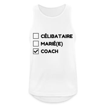 Coach / Coaching / Trainer / Sport - Männer Tank Top atmungsaktiv - Weiß - Vorne - Nick (188cm)