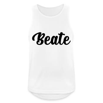 Beate - Männer Tank Top atmungsaktiv - Weiß - Vorne - Nick (188cm)