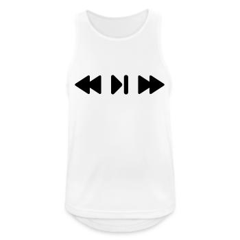 Music Play Music Button Button Icon - Men's Breathable Tank Top - white - Front - Nick (188cm)