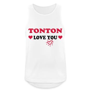 TONTON liebt dich - Männer Tank Top atmungsaktiv - Weiß - Vorne - Nick (188cm)
