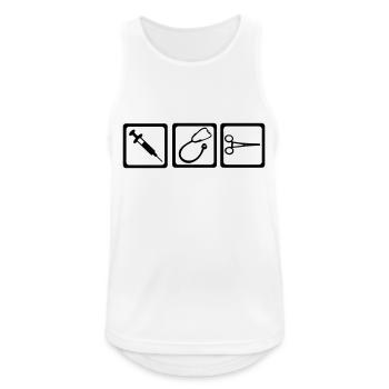 Arzt - Doktor - Männer Tank Top atmungsaktiv - Weiß - Vorne - Nick (188cm)