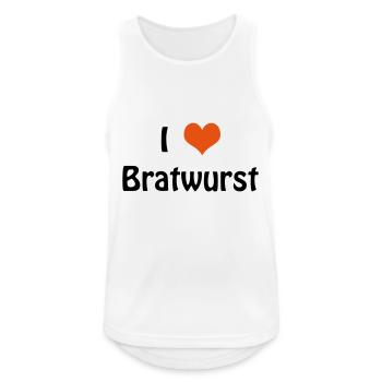Bratwurst - Männer Tank Top atmungsaktiv - Weiß - Vorne - Nick (188cm)
